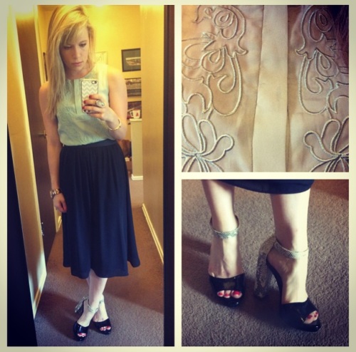 Top: H&M, Skirt: Express, Shoes: BCBG found at DSW 